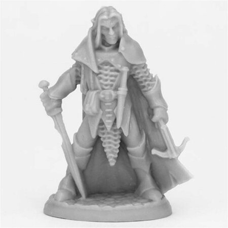 THINKANDPLAY Bones Dark Elf Male Warrior Miniatures, Black TH2737703